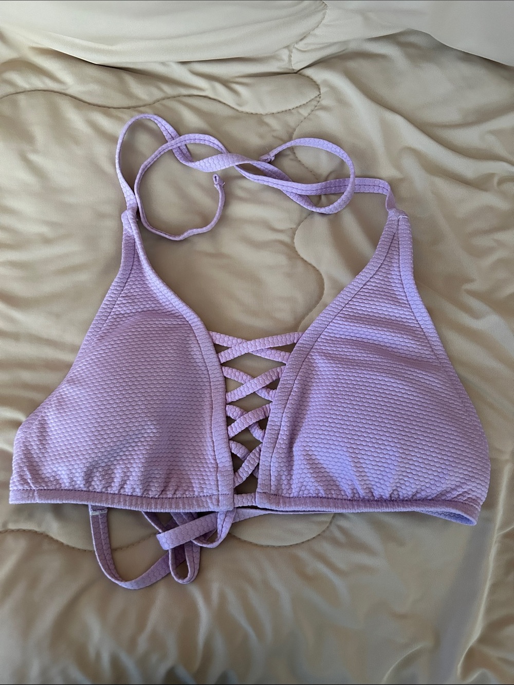 Lavender Halter Bikini Top